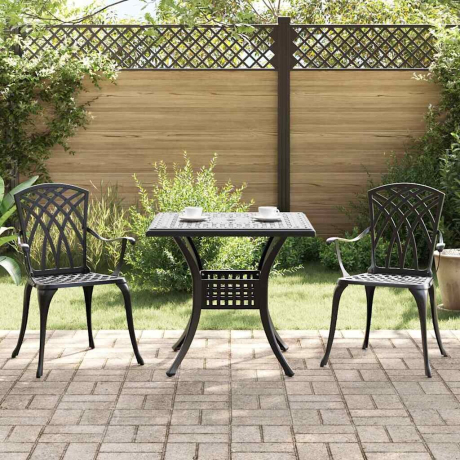 vidaXL Tuinset 3 pcs Zwart Gegoten aluminium afbeelding 1