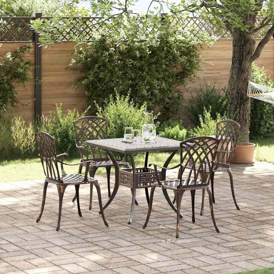 vidaXL Tuinset 5 pcs Brons Gegoten aluminium afbeelding 1