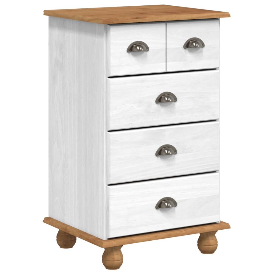 vidaXL Ladekast ASKIM Wit 45,8 x 40 x 79 cm Massief grenenhout vidaXL Ladekast ASKIM Wit 45,8 x 40 x 79 cm Massief grenenhout afbeelding 1