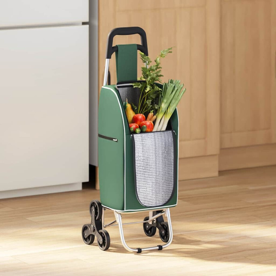 vidaXL Winkel trolley Groen 39,5 x 33 x 93 cm Oxford stof afbeelding 1