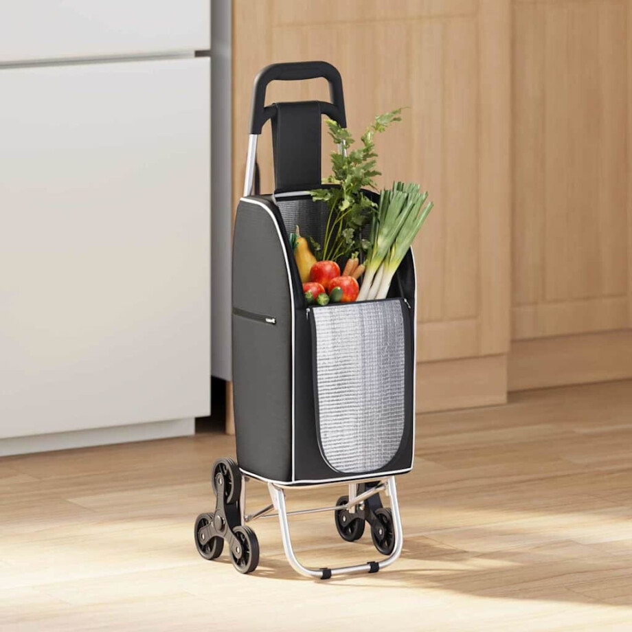 vidaXL Winkel trolley Zwart 39,5 x 33 x 93 cm Oxford stof afbeelding 1