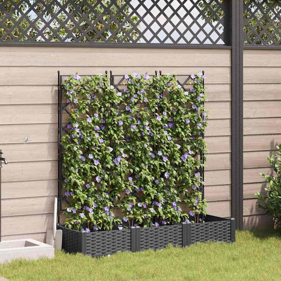 vidaXL Tuin Bloempot 3 pcs Zwart 120 x 40 x 125,5 cm Staal vidaXL Tuin Bloempot 3 pcs Zwart 120 x 40 x 125,5 cm Staal afbeelding 1