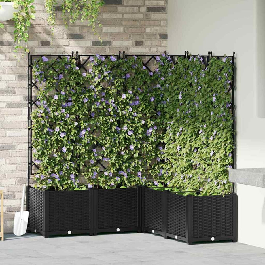 vidaXL Tuin Bloempot 5 pcs Zwart 120 x 120 x 143 cm Staal vidaXL Tuin Bloempot 5 pcs Zwart 120 x 120 x 143 cm Staal afbeelding 1