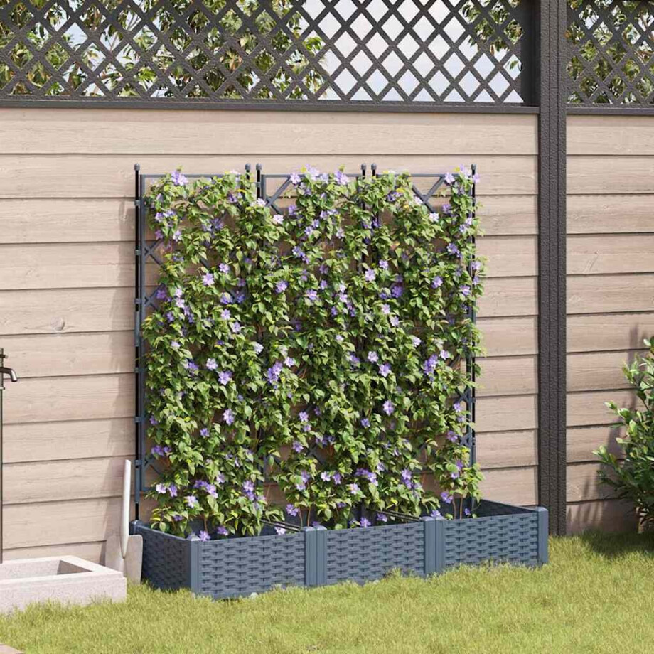 vidaXL Tuin Bloempot 3 pcs Licht Grijs 120 x 40 x 125,5 cm Staal vidaXL Tuin Bloempot 3 pcs Licht Grijs 120 x 40 x 125,5 cm Staal afbeelding 1