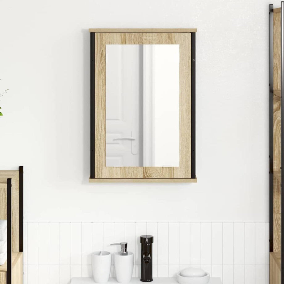 vidaXL Spiegelkast met plank Sonoma Eiken 42 x 12 x 60 cm Bewerkt hout vidaXL Spiegelkast met plank Sonoma Eiken 42 x 12 x 60 cm Bewerkt hout afbeelding 1