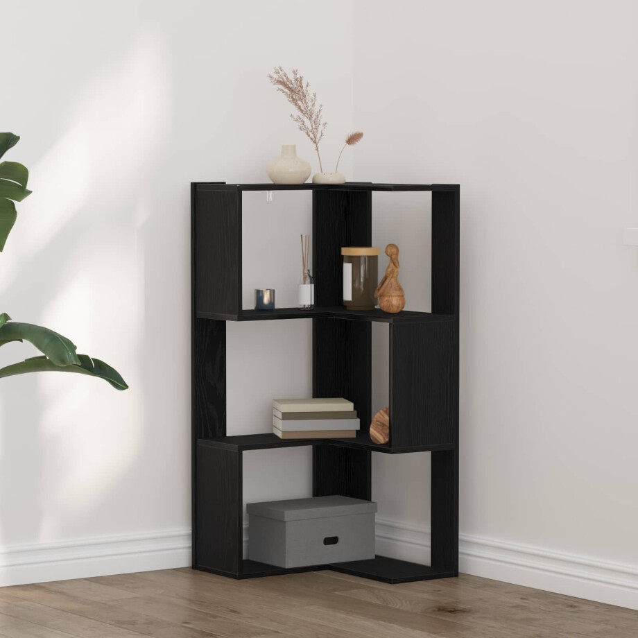 vidaXL Boekenkast Zwart Eiken 50 x 50 x 102 cm afbeelding 1