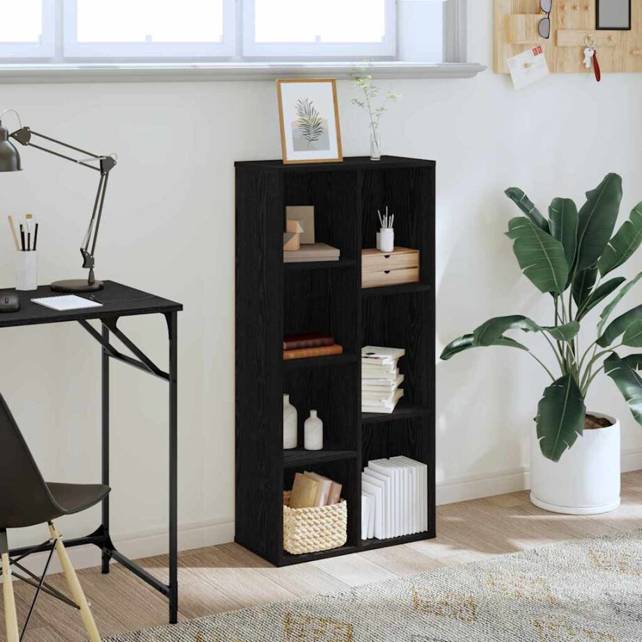 vidaXL Boekenkast Zwart Eiken 50 x 25 x 102 cm afbeelding 1