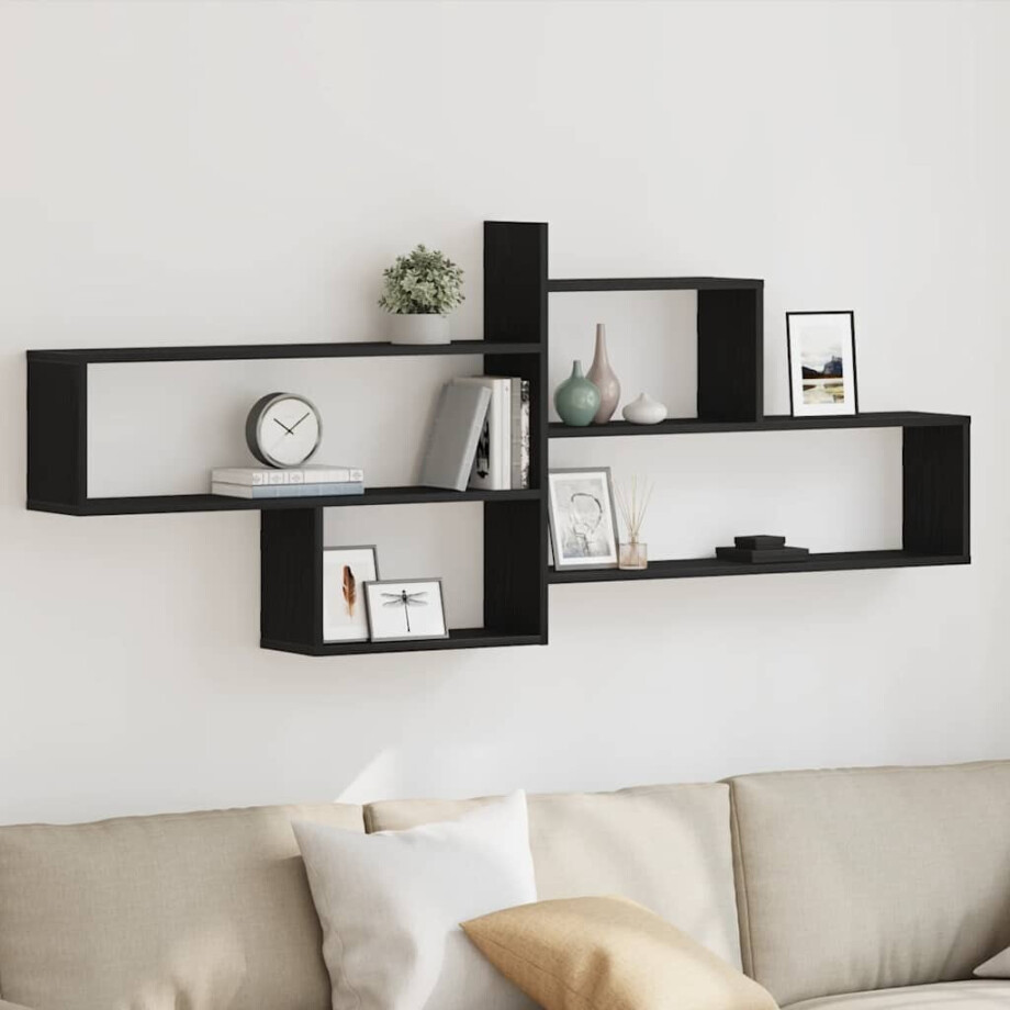 vidaXL Wandplank Zwart Eiken 167,5x18x68 cm Engineered Wood vidaXL Wandplank Zwart Eiken 167,5x18x68 cm Engineered Wood afbeelding 1