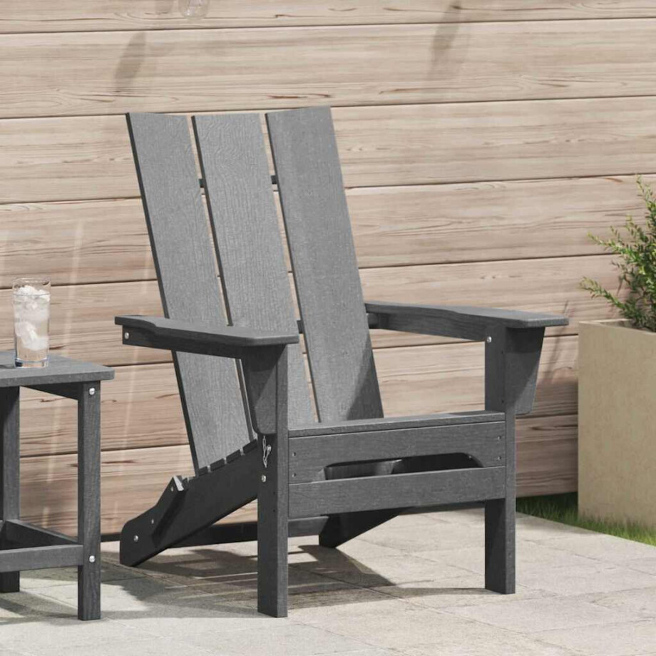 vidaXL Vouw Adirondack Stoel Lichtgrijs 80,5 x 74,5 x 92 cm HDPE afbeelding 1