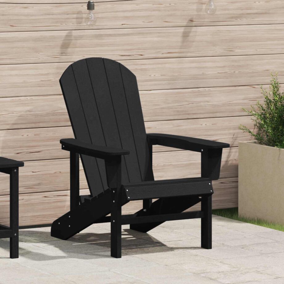 vidaXL Adirondack-stoel Zwart 82 x 74 x 92 cm HDPE vidaXL Adirondack-stoel Zwart 82 x 74 x 92 cm HDPE afbeelding 1