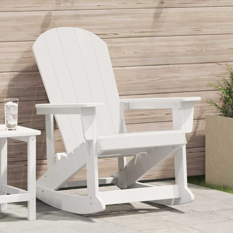 vidaXL Adirondack Schommelstoel Wit 92 x 73,5 x 92 cm HDPE afbeelding 1