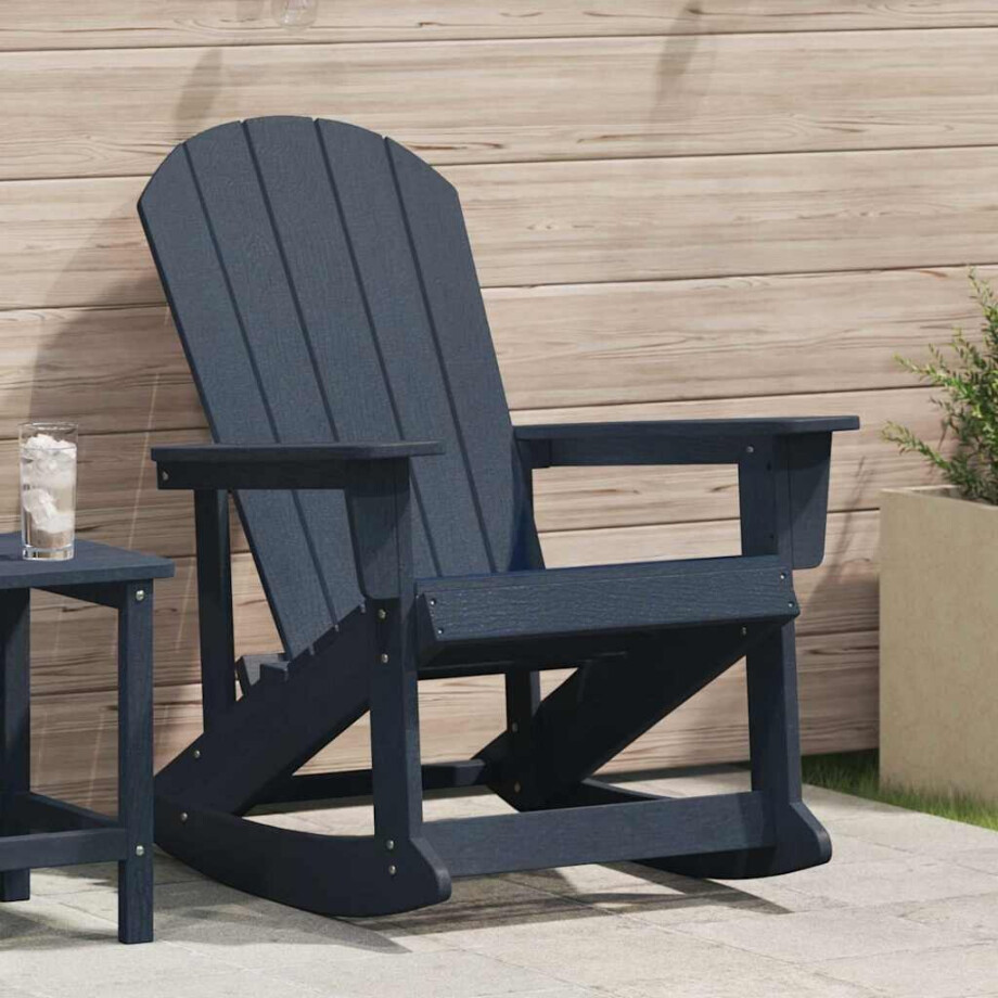 vidaXL Adirondack Schommelstoel Marineblauw 92 x 73,5 x 92 cm HDPE afbeelding 1