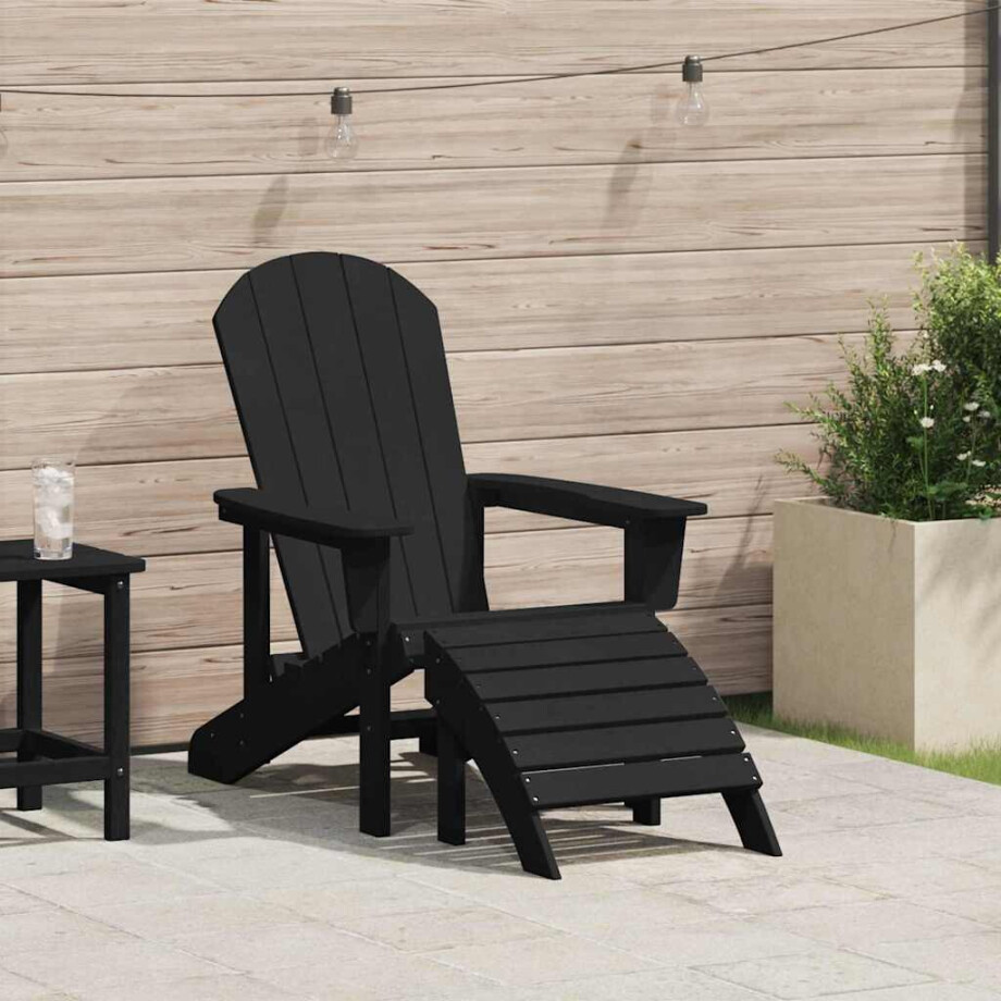 vidaXL Adirondack-stoel Zwart 82 x 74 x 92 cm HDPE afbeelding 1