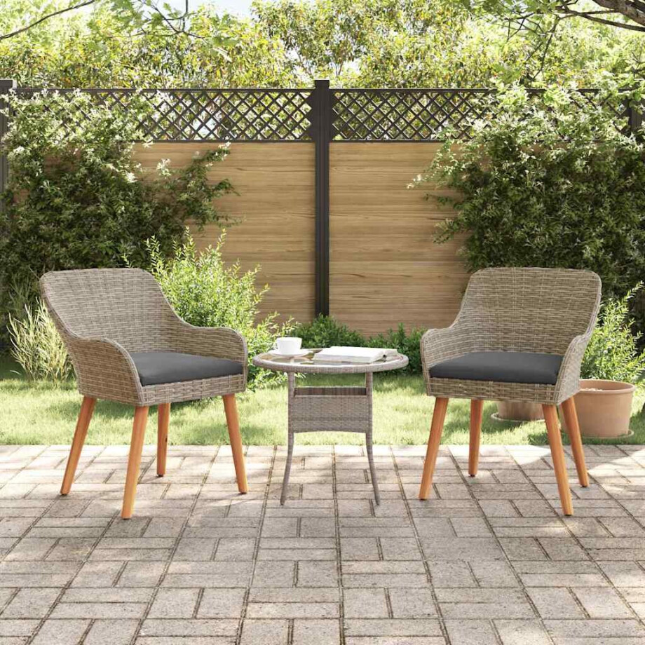 vidaXL Tuinstoel met kussen 2 pcs Zwart 62,5 x 55 x 82 cm poly rattan vidaXL Tuinstoel met kussen 2 pcs Zwart 62,5 x 55 x 82 cm poly rattan afbeelding 1