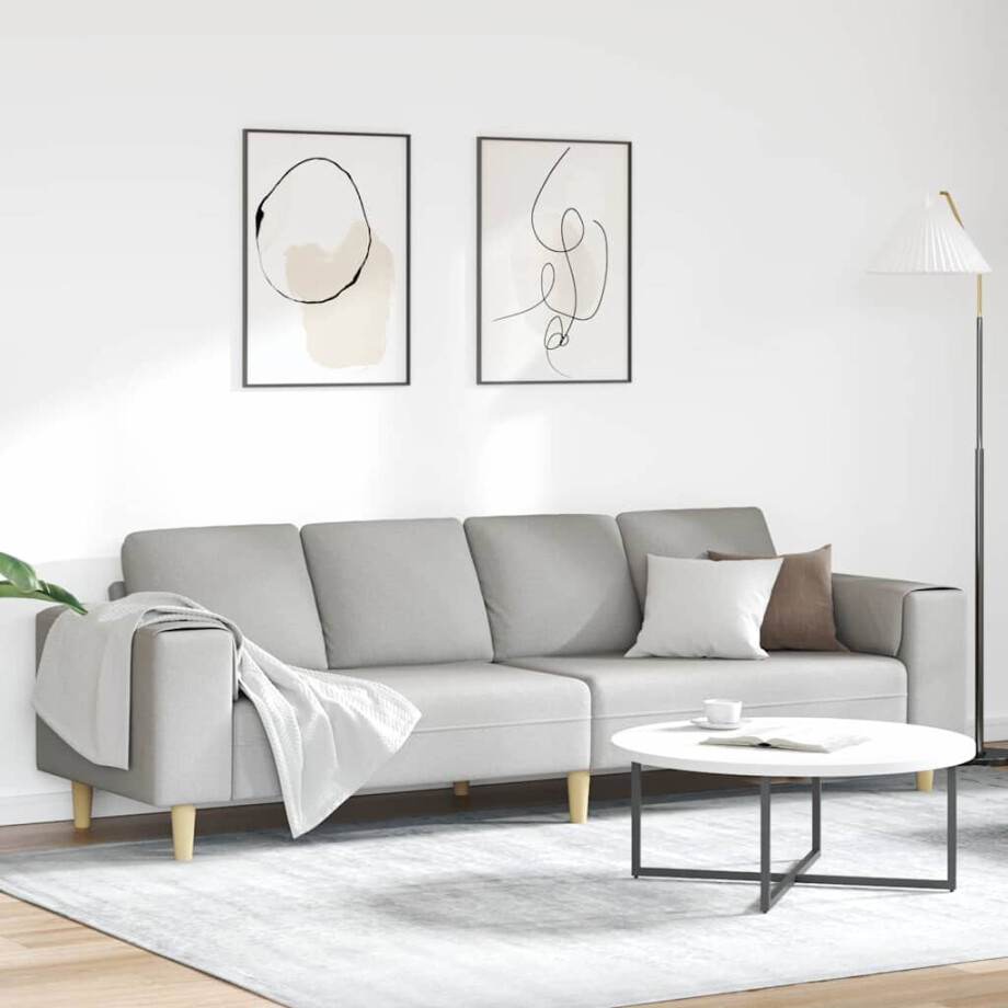 vidaXL Woonkamer Bank Wolkengrijs 250 x 77 x 76 cm Polyester vidaXL Woonkamer Bank Wolkengrijs 250 x 77 x 76 cm Polyester afbeelding 1