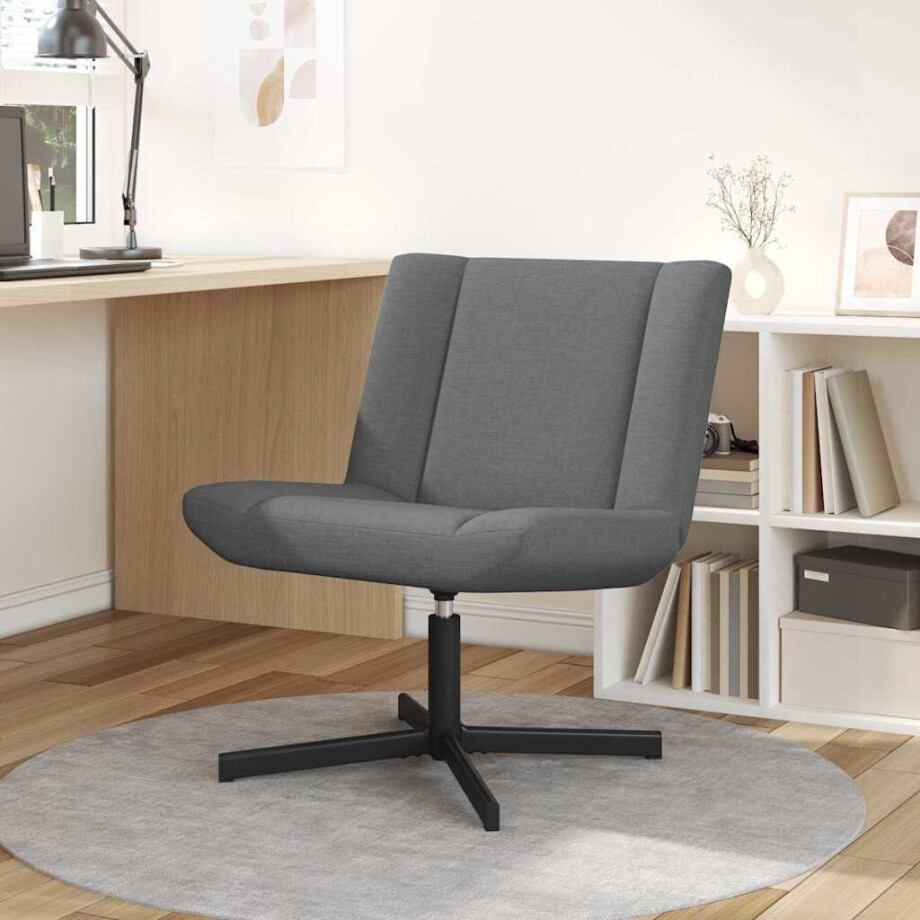 vidaXL Draaistoel Donkergrijs 63 x 75 x 76 cm Stof afbeelding 1