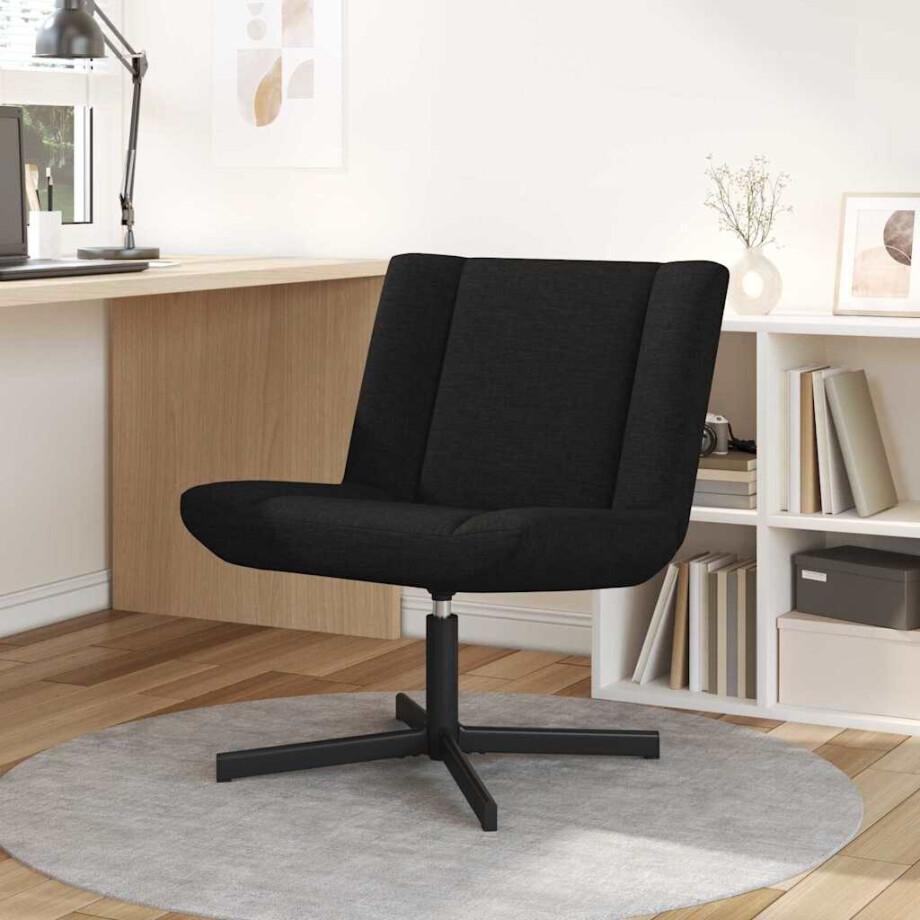 vidaXL Draaistoel Zwart 63 x 75 x 76 cm Stof vidaXL Draaistoel Zwart 63 x 75 x 76 cm Stof afbeelding 1