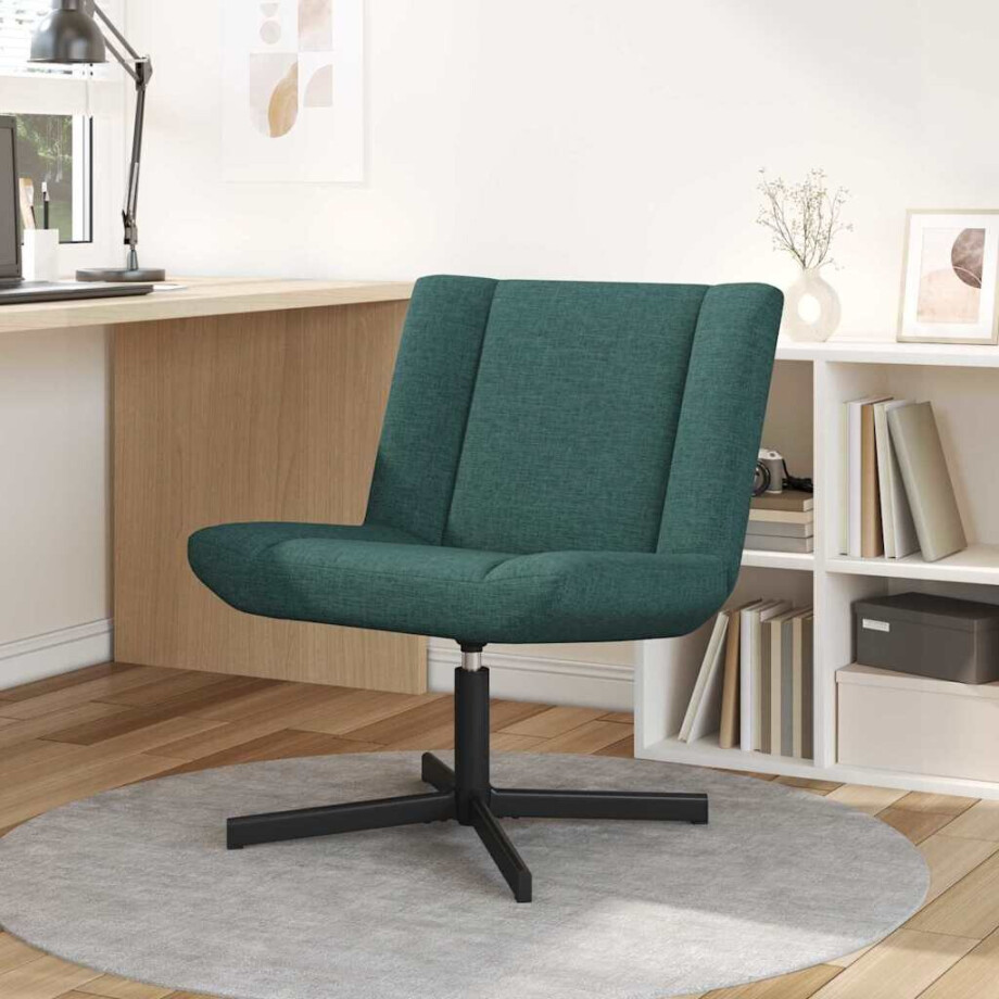 vidaXL Draaistoel Donkergroen 63 x 75 x 76 cm Stof vidaXL Draaistoel Donkergroen 63 x 75 x 76 cm Stof afbeelding 1