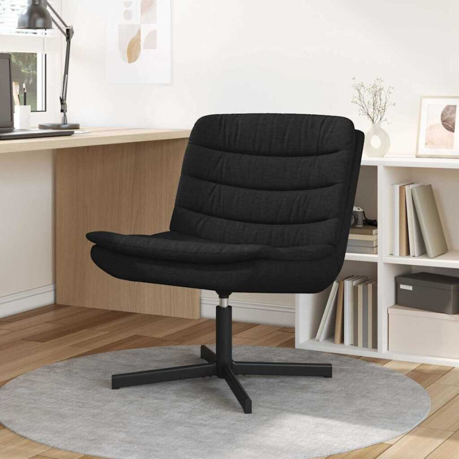 vidaXL Draaistoel Zwart 63 x 75 x 76 cm Stof vidaXL Draaistoel Zwart 63 x 75 x 76 cm Stof afbeelding 1