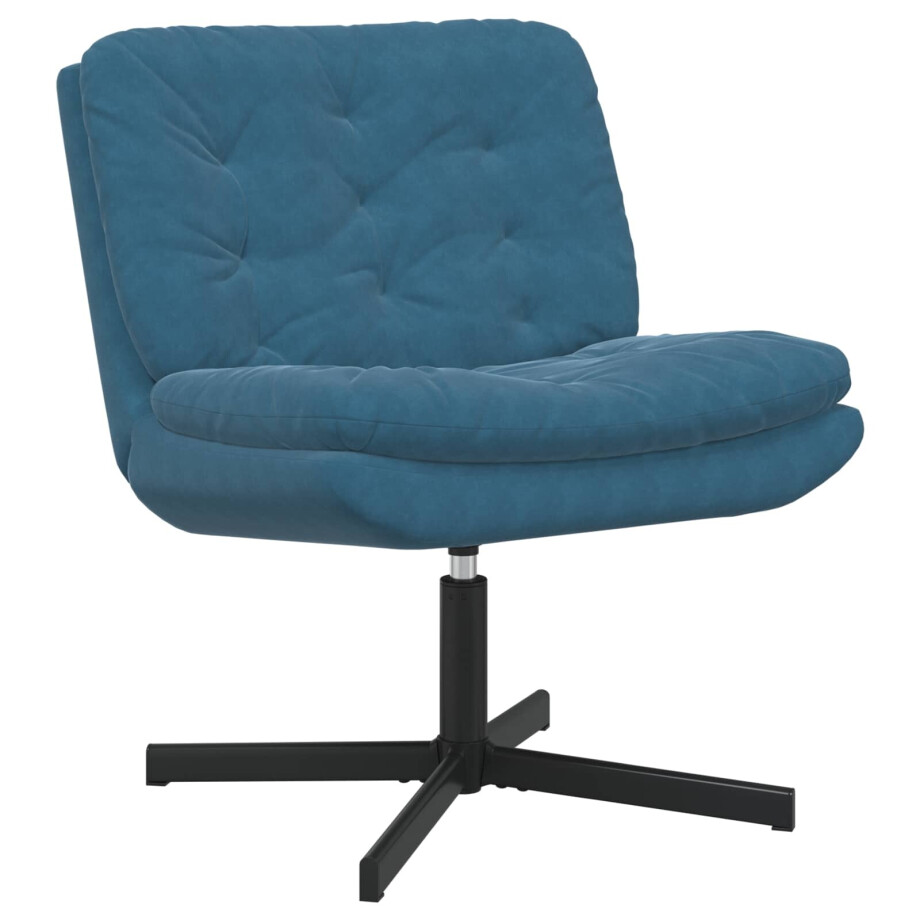 vidaXL Draaibare Relaxstoel Blauw 63 x 75 x 76 cm Fluweel afbeelding 1
