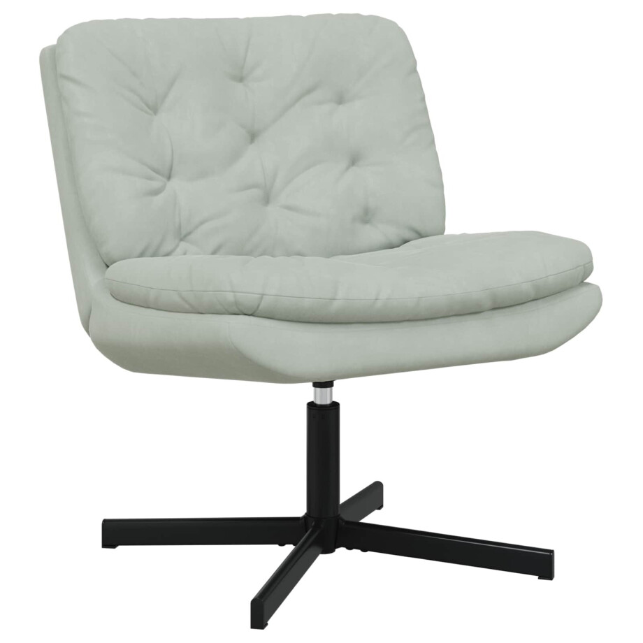 vidaXL Draaibare Relaxstoel Lichtgrijs 63 x 75 x 76 cm Fluweel afbeelding 1