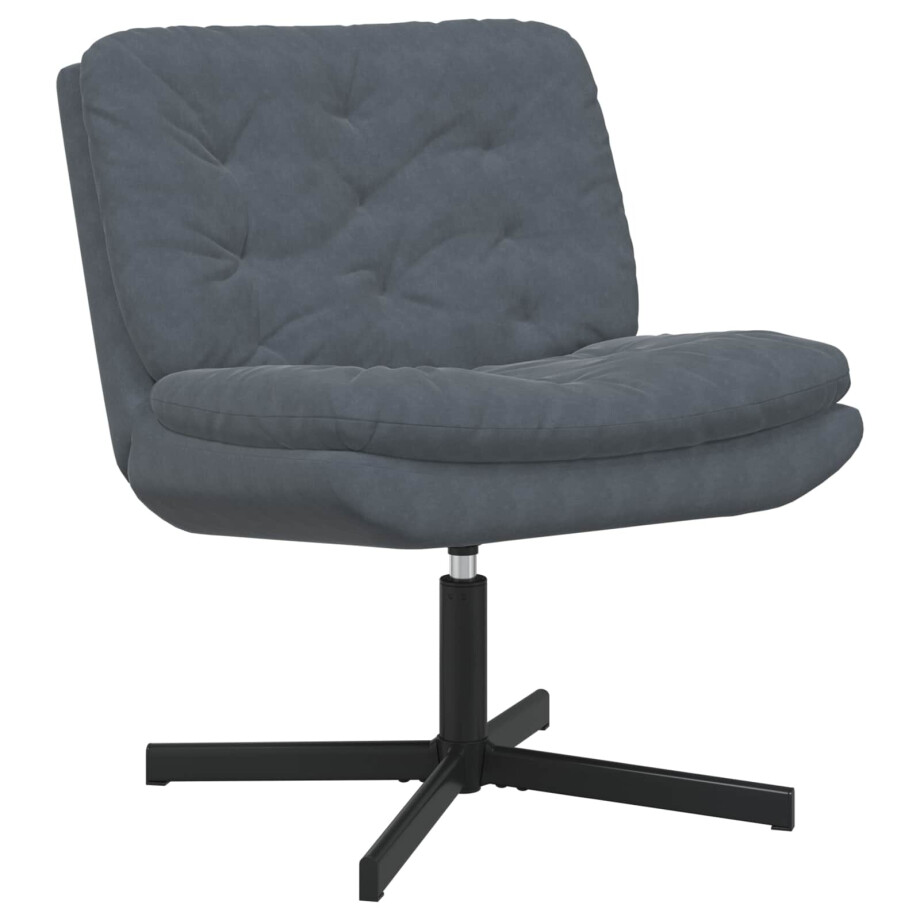 vidaXL Draaibare Relaxstoel Donkergrijs 63 x 75 x 76 cm Fluweel afbeelding 1