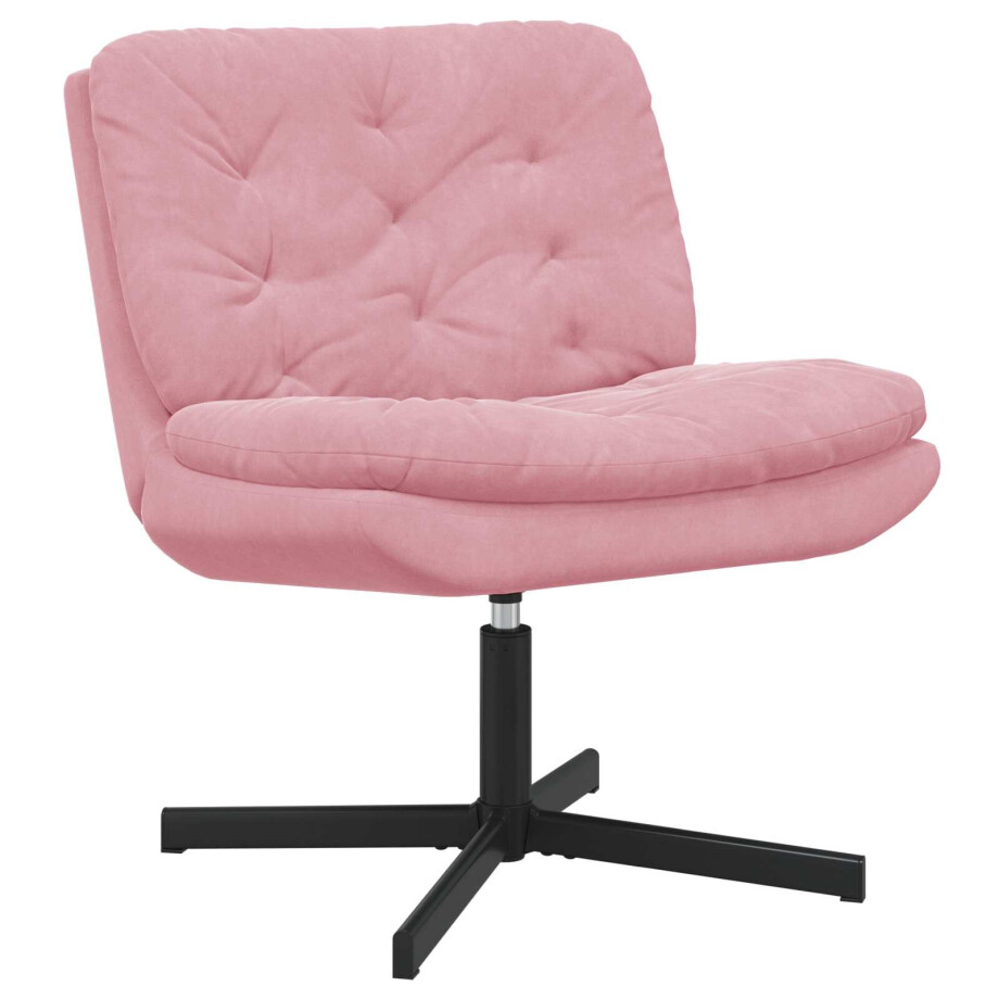 vidaXL Draaibare Relaxstoel Roze 63 x 75 x 76 cm Fluweel vidaXL Draaibare Relaxstoel Roze 63 x 75 x 76 cm Fluweel afbeelding 1