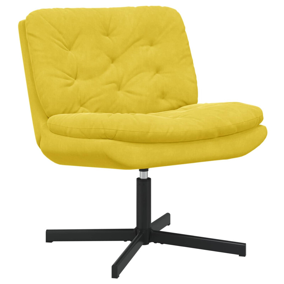 vidaXL Draaibare Relaxstoel Geel 63 x 75 x 76 cm Fluweel afbeelding 1