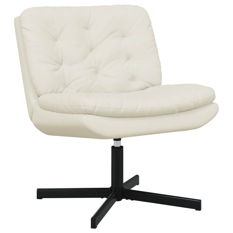vidaXL Draaibare Relaxstoel Crème 63 x 75 x 76 cm Fluweel afbeelding 1
