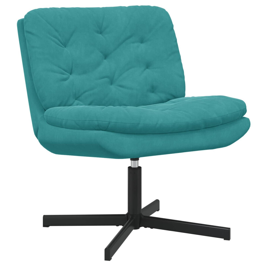 vidaXL Draaibare Relaxstoel Turquoise 63 x 75 x 76 cm Fluweel afbeelding 1
