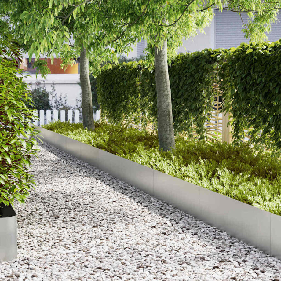 vidaXL Tuinrand 50 pcs Zilver 100 x 0,05 x 30 cm Gegalvaniseerd staal afbeelding 1