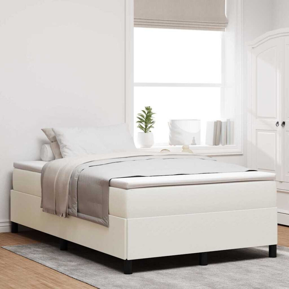 vidaXL Boxspringbed Crème 120 x 190 cm Fluweel vidaXL Boxspringbed Crème 120 x 190 cm Fluweel afbeelding 1