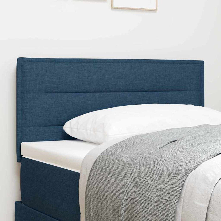 vidaXL Hoofdbord Blauw 100 cm Stof afbeelding 1