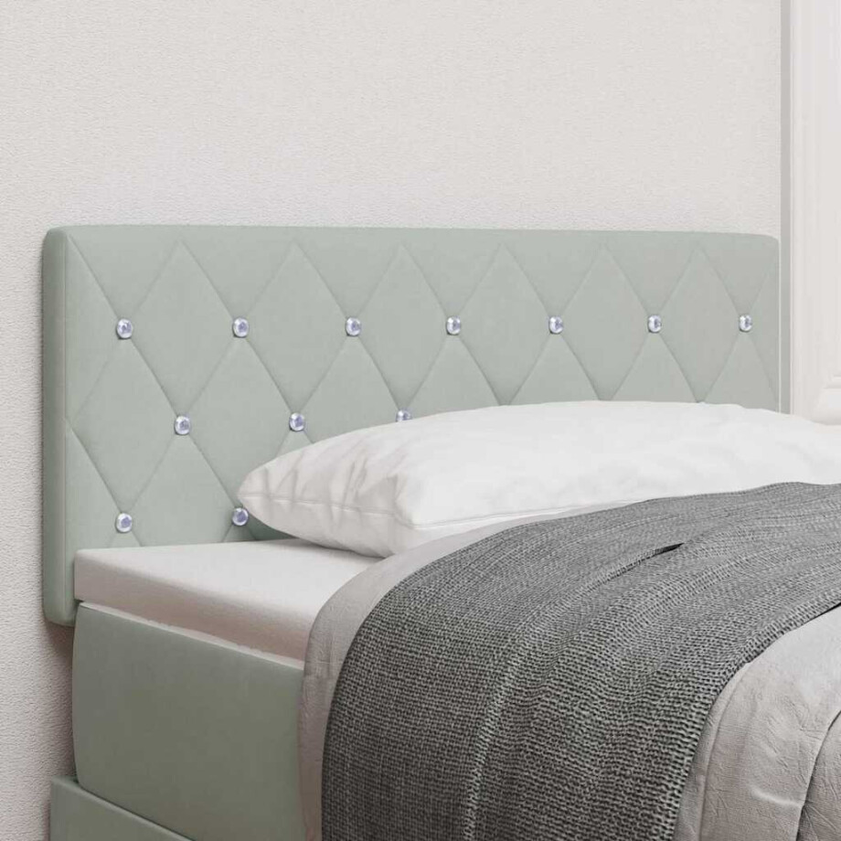 vidaXL Hoofdbord Lichtgrijs 90 cm Fluweel afbeelding 1