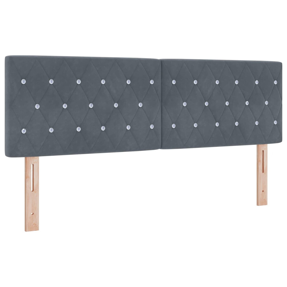 vidaXL Hoofdbord Donkergrijs 160 cm Fluweel afbeelding 1