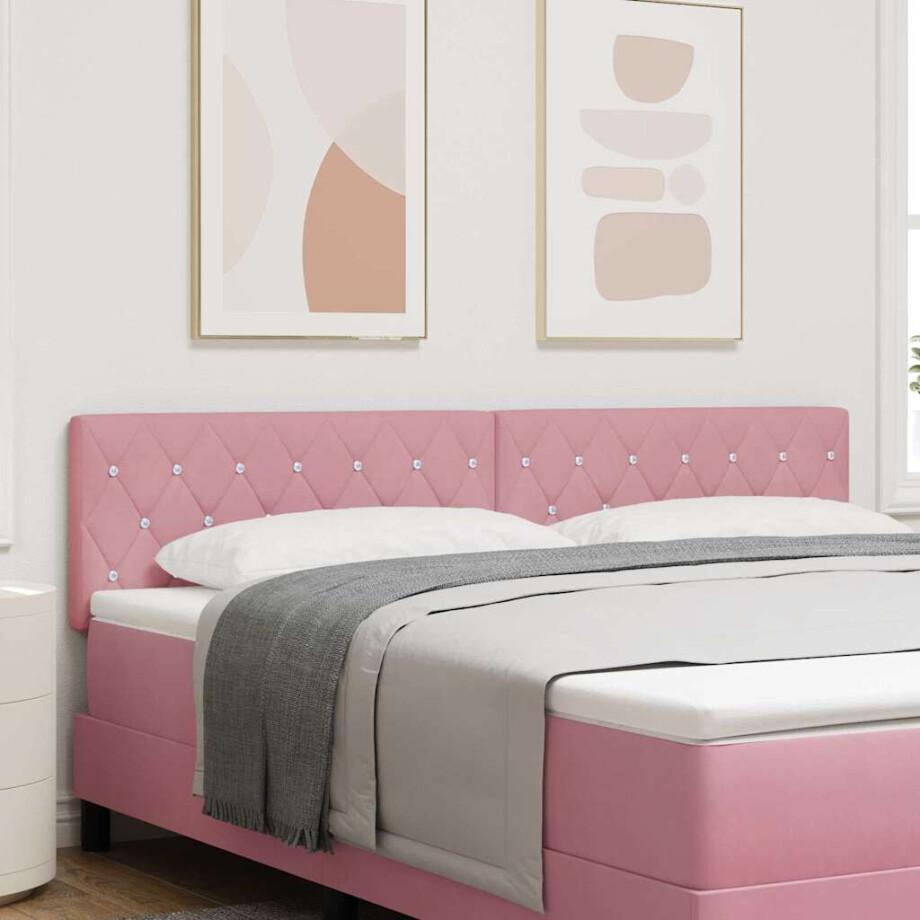 vidaXL Hoofdbord Roze 180 cm Fluweel afbeelding 1