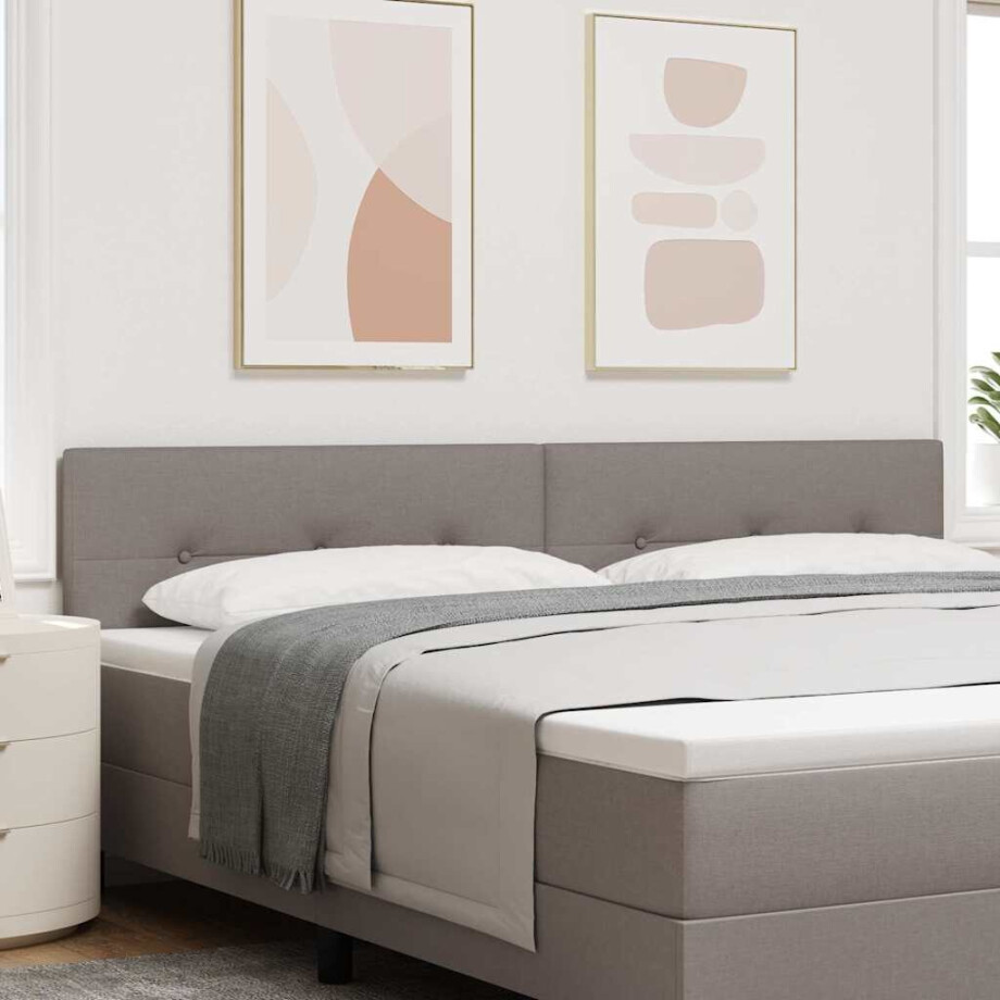 vidaXL in hoogte verstelbaar hoofdbord Taupe 200 cm Stof vidaXL in hoogte verstelbaar hoofdbord Taupe 200 cm Stof afbeelding 1