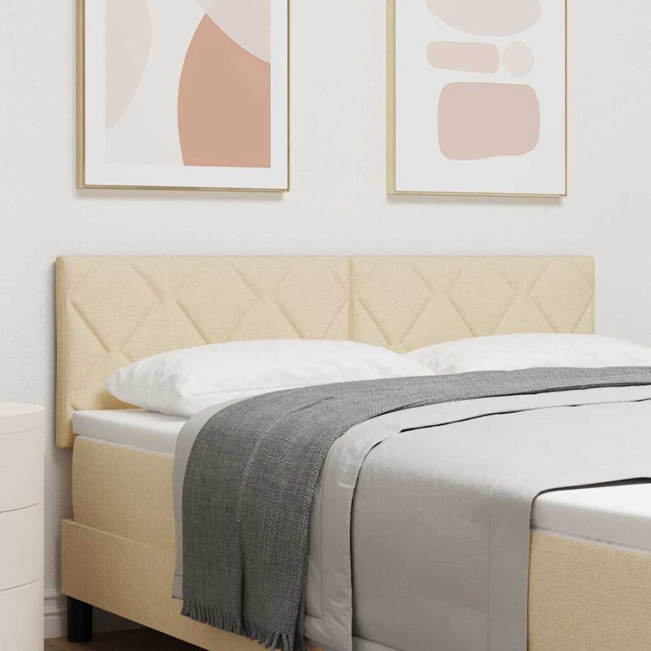 vidaXL Hoofdbord Crème 160 cm Stof afbeelding 1