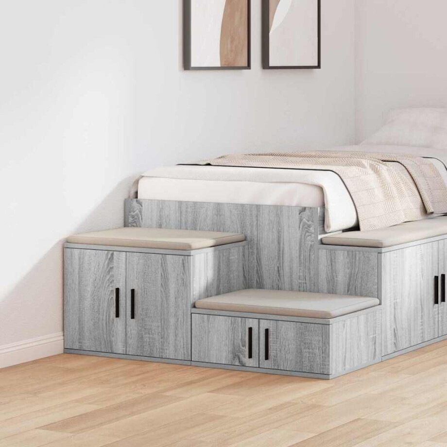 vidaXL Opbergkast 2 pcs Grijs Sonoma 103 x 41 x 40 cm Bewerkt hout afbeelding 1