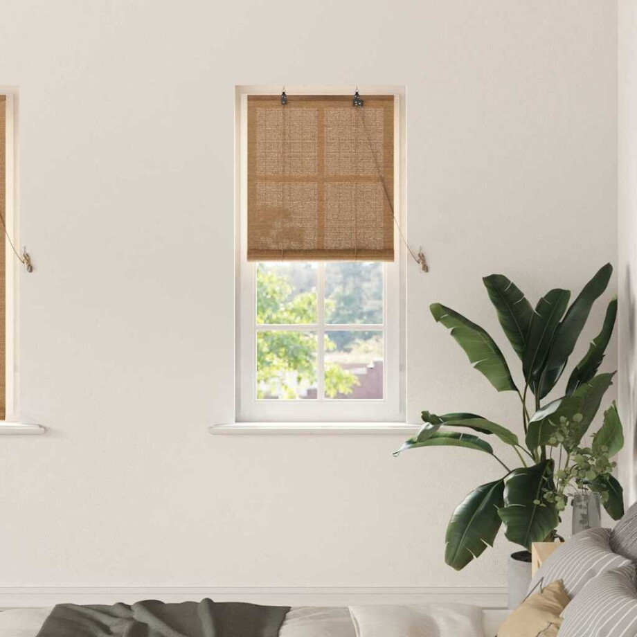 vidaXL Rolgordijn Bruin 60 x 160 cm Bamboe afbeelding 1