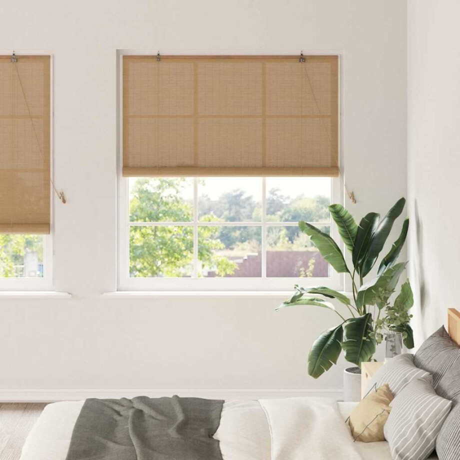 vidaXL Rolgordijn Bruin 150 x 220 cm Bamboe afbeelding 1