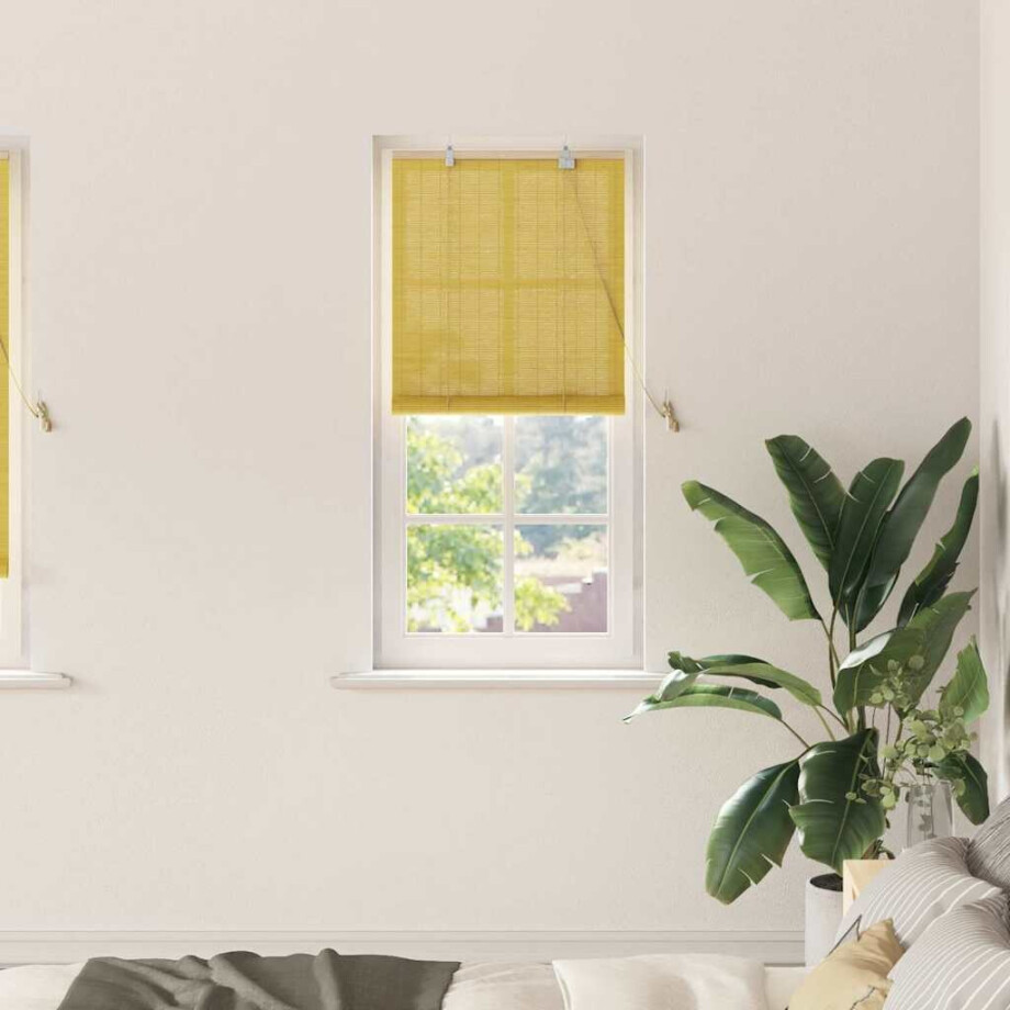 vidaXL Rolgordijn Geel 60 x 220 cm Bamboe vidaXL Rolgordijn Geel 60 x 220 cm Bamboe afbeelding 1