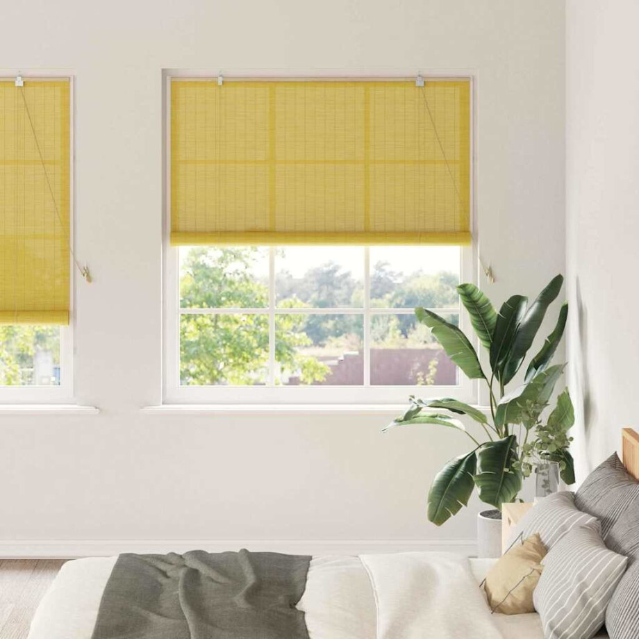 vidaXL Rolgordijn Geel 150 x 220 cm Bamboe vidaXL Rolgordijn Geel 150 x 220 cm Bamboe afbeelding 1