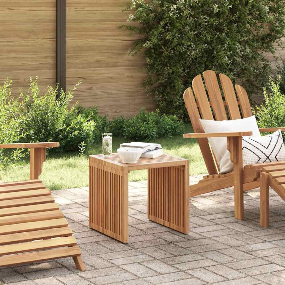 vidaXL Tuin Bijzettafel Bruin 45 x 42,5 x 45 cm Massief Teakhout afbeelding 1
