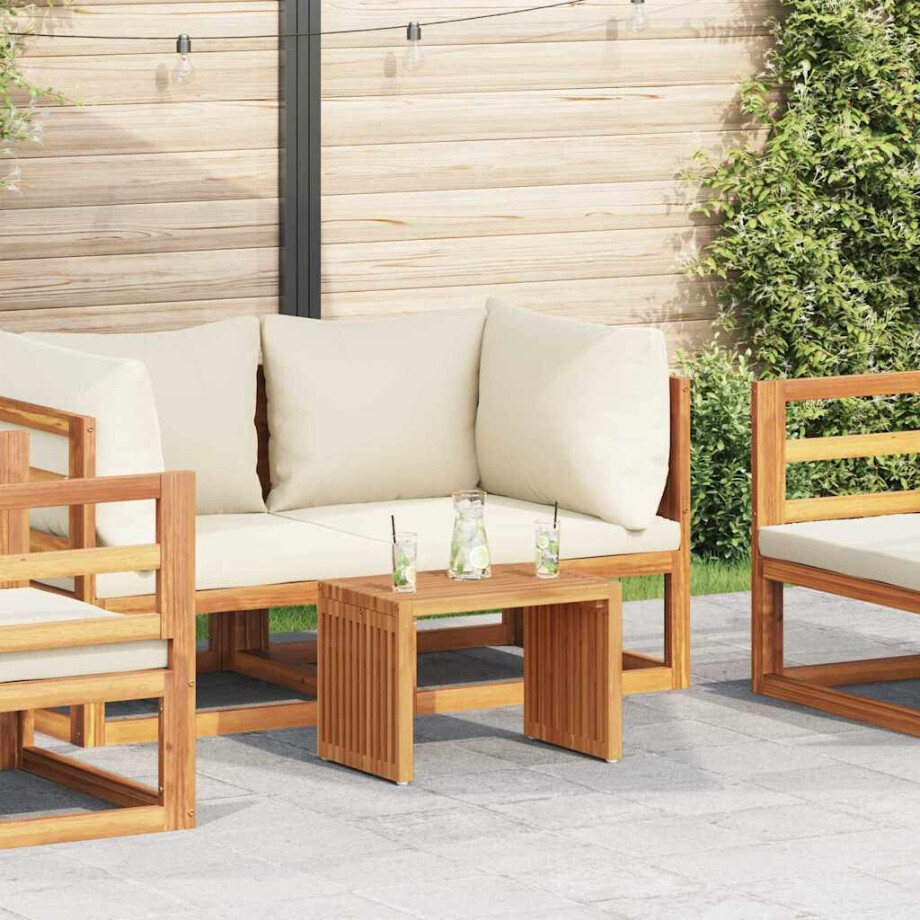vidaXL Tuin Bijzettafel Bruin 50 x 32,5 x 35 cm Massief Teakhout afbeelding 1