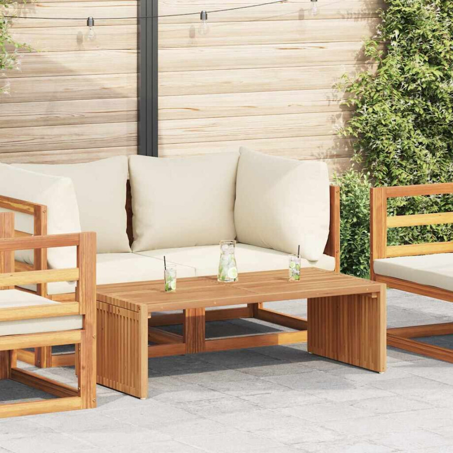vidaXL Tuin Bijzettafel Bruin 110 x 55 x 35,5 cm Massief Teakhout afbeelding 1