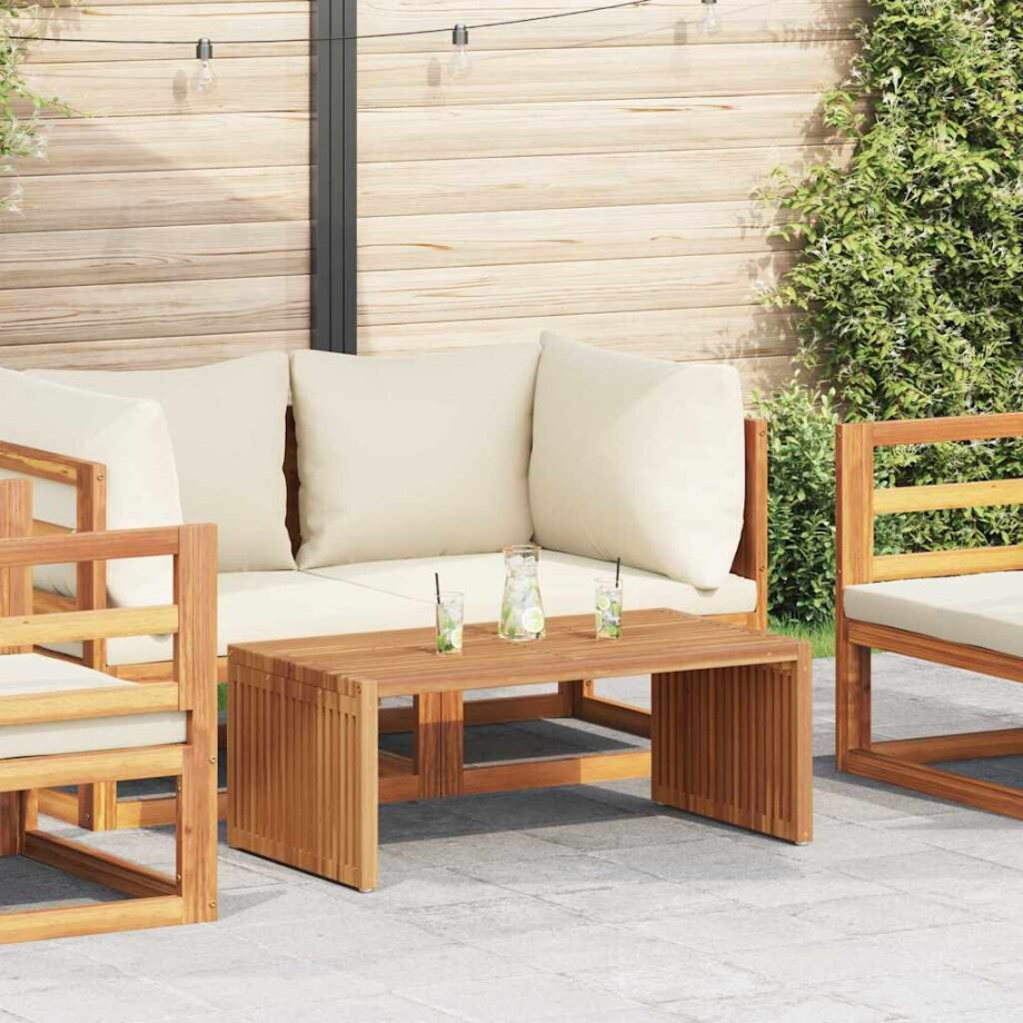 vidaXL Tuin Bijzettafel Bruin 90 x 50 x 36 cm Massief Teakhout afbeelding 1