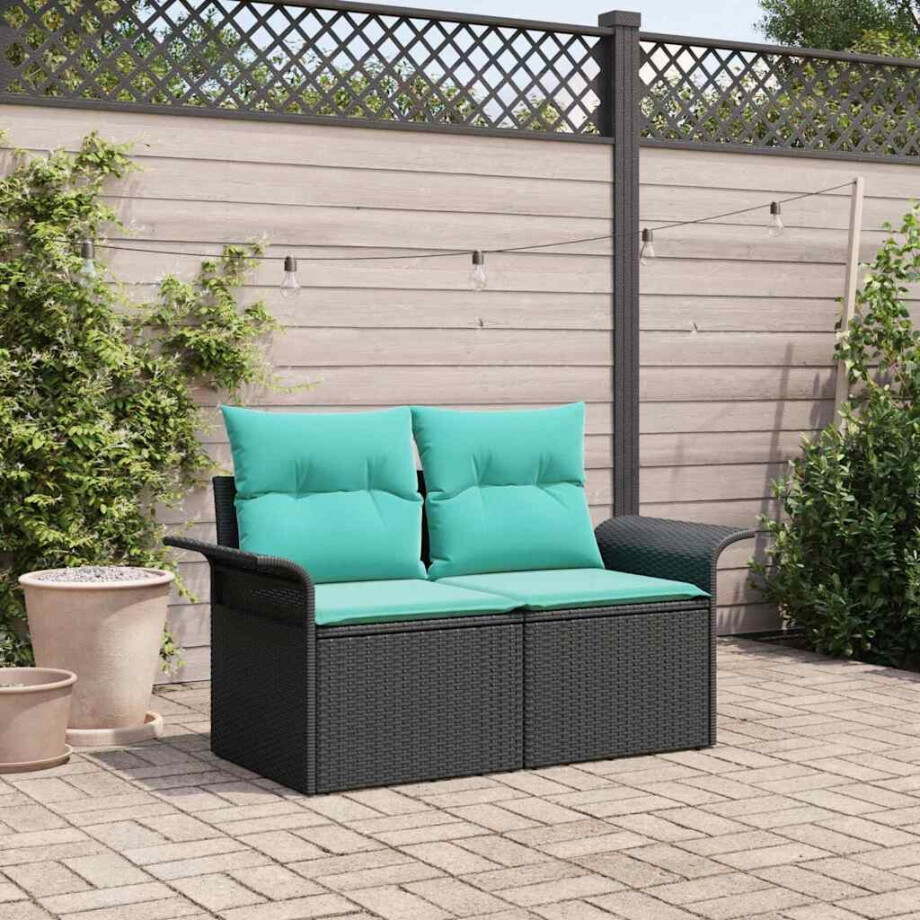 vidaXL Tuinbank met kussen 141 x 62 x 69 cm poly rattan vidaXL Tuinbank met kussen 141 x 62 x 69 cm poly rattan afbeelding 1