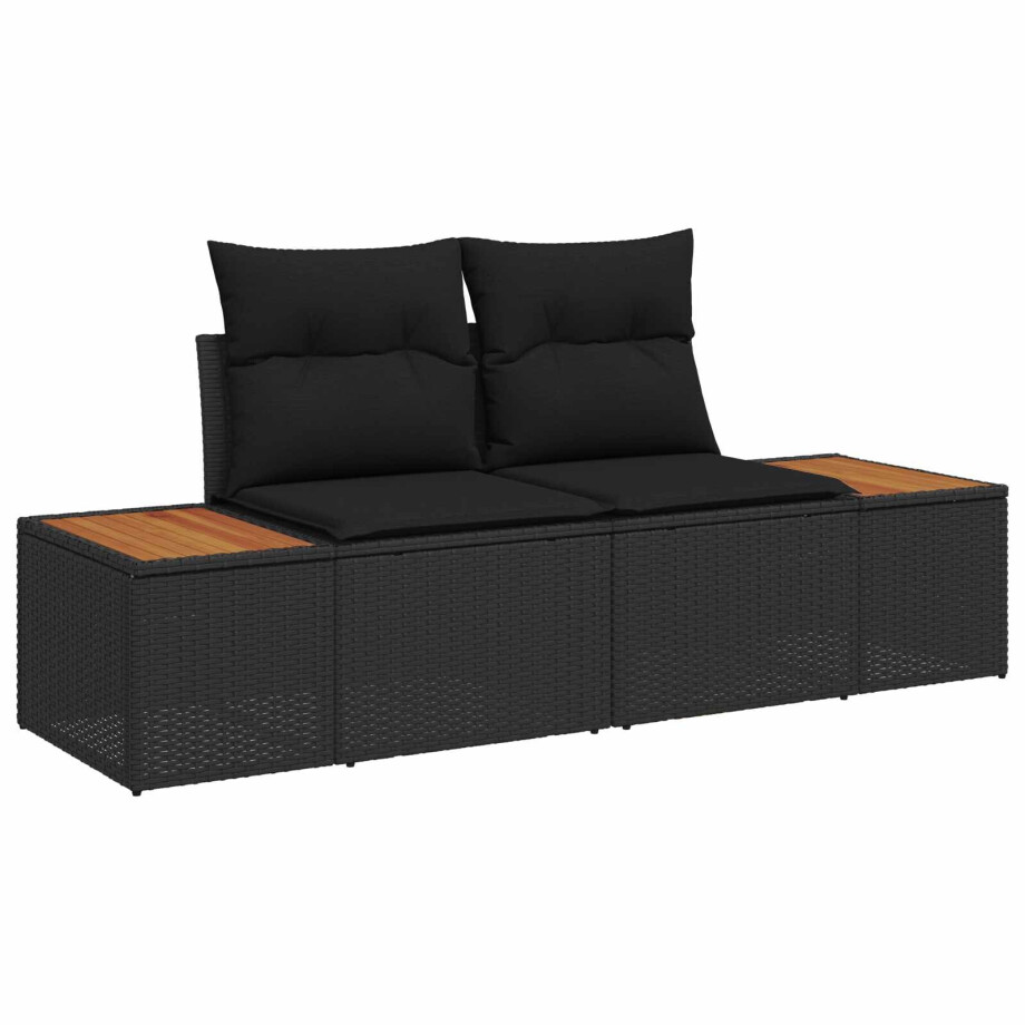 vidaXL Tuinbank Zwart 184 x 62 x 85cm poly rattan afbeelding 1