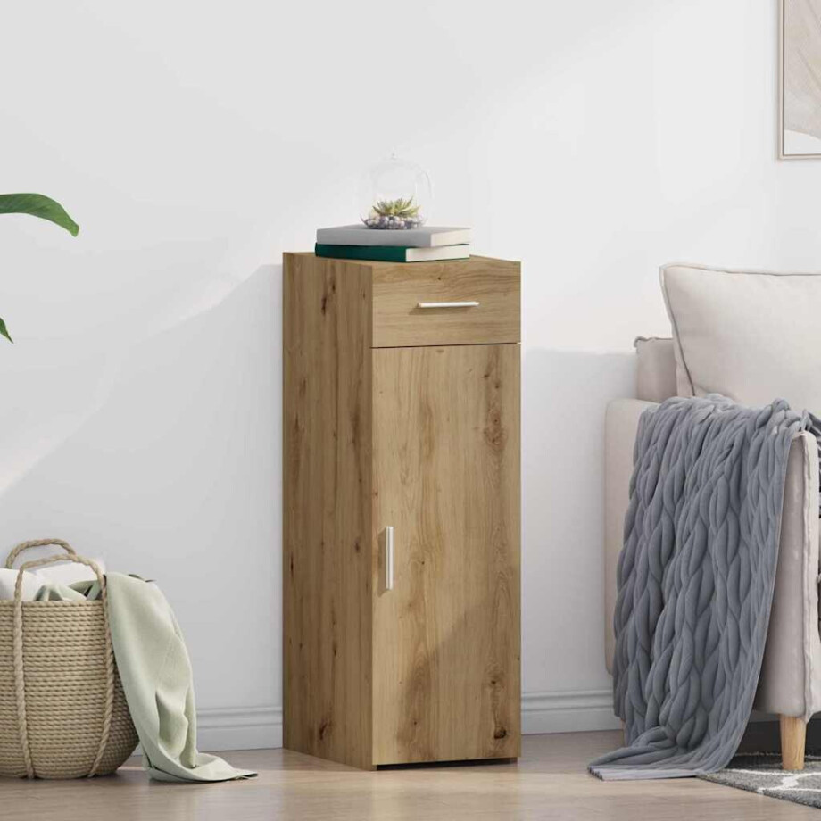 vidaXL Dressoir met lade Artisan Eiken 30 x 42,5 x 93 cm afbeelding 1
